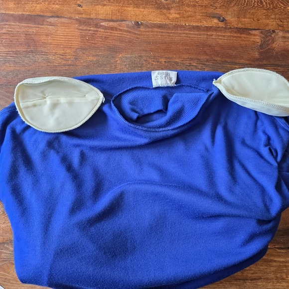 Vintage Russ Studio Cobalt Blue Knit Skirt Set Mock‎ Neck Top Made USA - Picture 11 of 14
